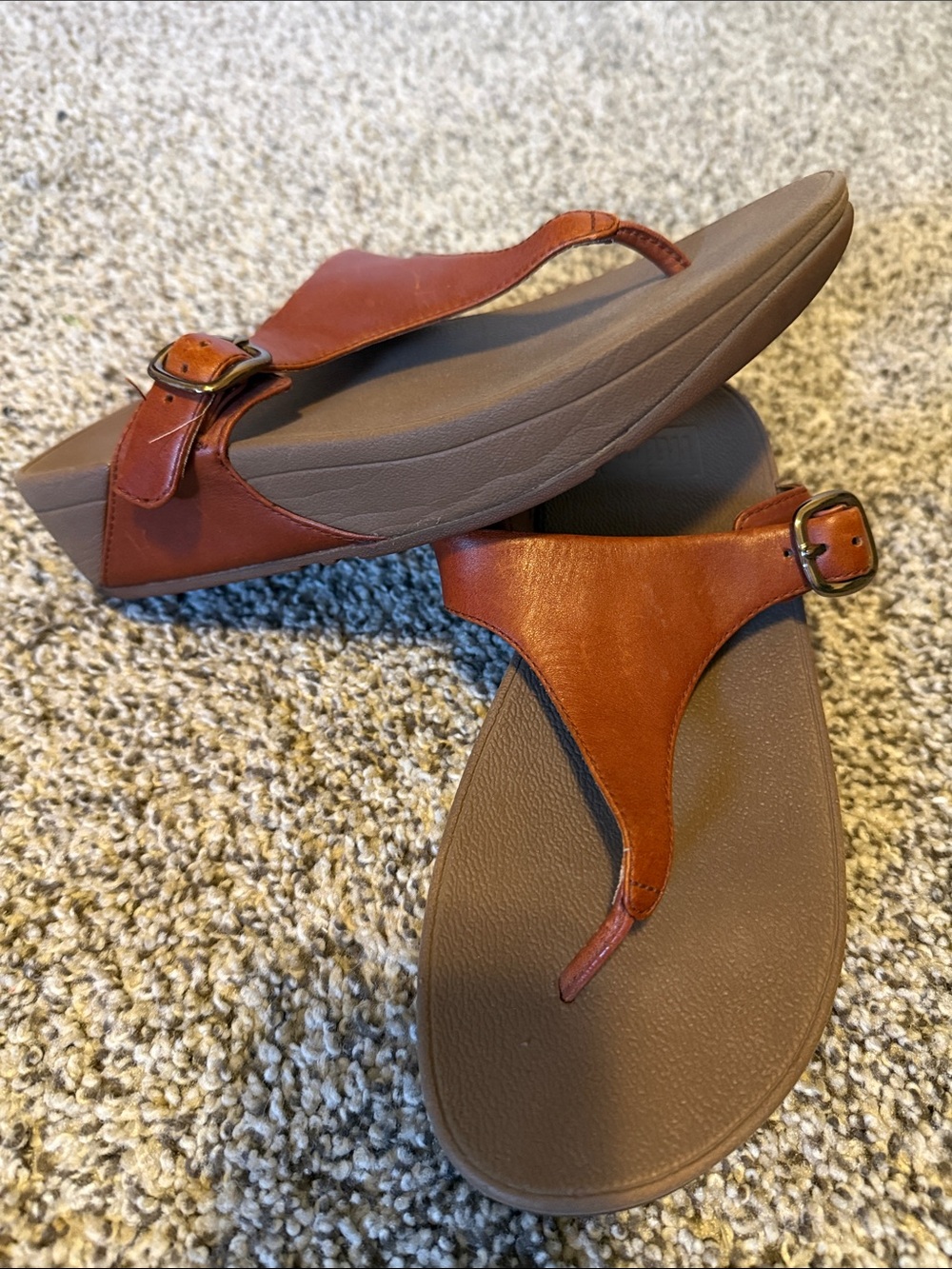 Fitflop Brown Leather Slide Sandals